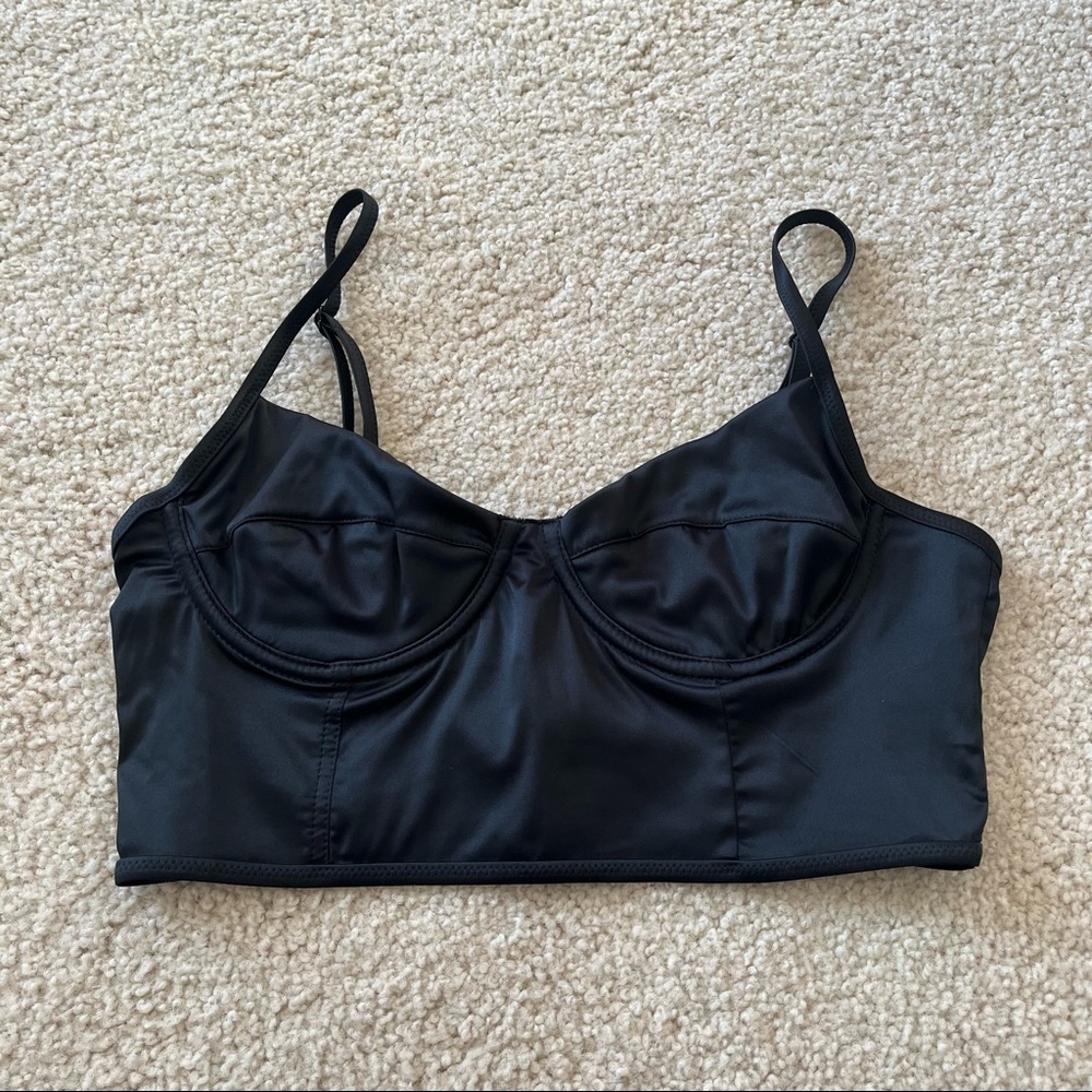 Black Corset Crop Top
